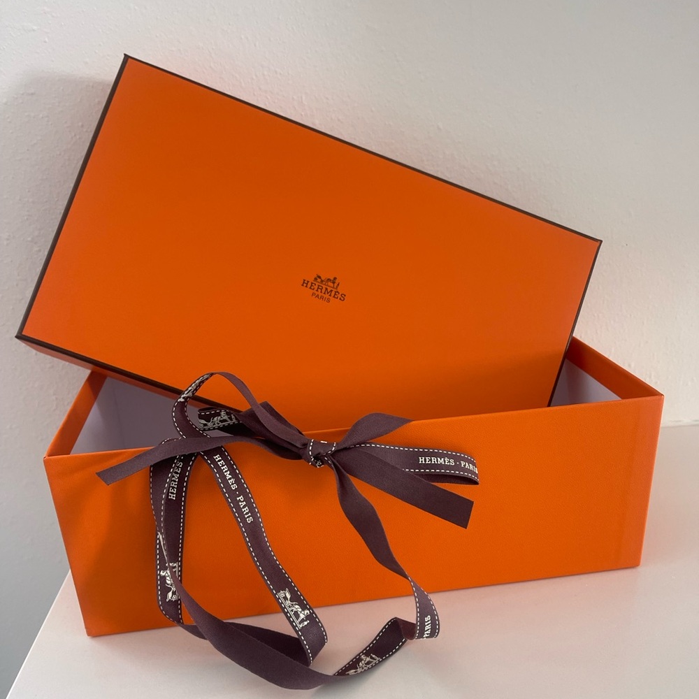 Hermes shoe box with ribbon.  Must have